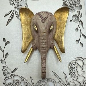 Razza Elephant Head Large Pendant Necklace Figurine Vintage 1970s #675